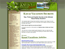 Tablet Screenshot of kauaivacationsecrets.com